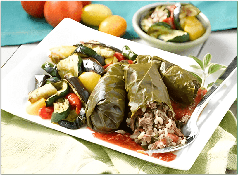 BistroMD's Stuffed Grape Leaves with Tomato Sauce