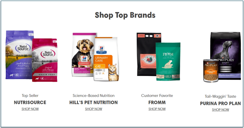 PetFlow offers a wide range of top pet food brands