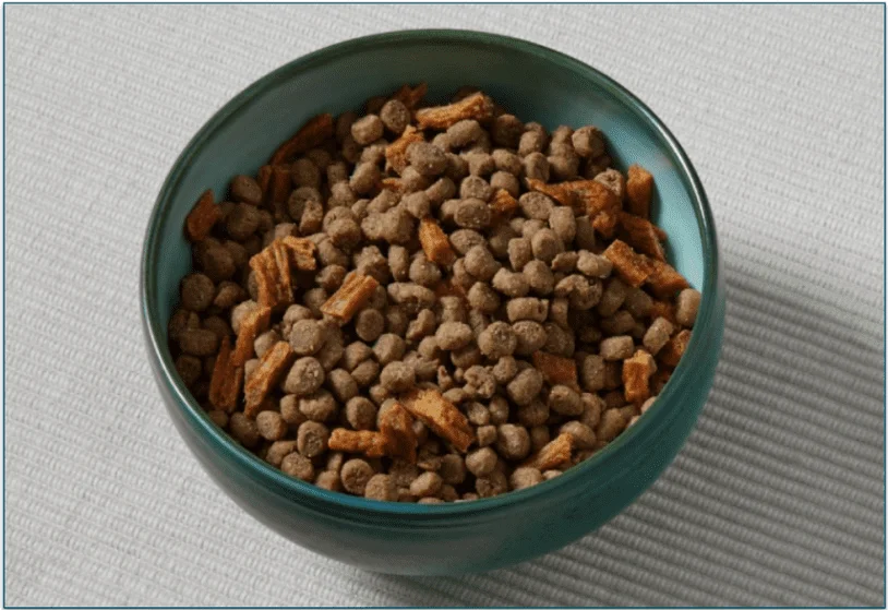 Image of a bowl of Duck & Turkey dry cat food from Cat Person