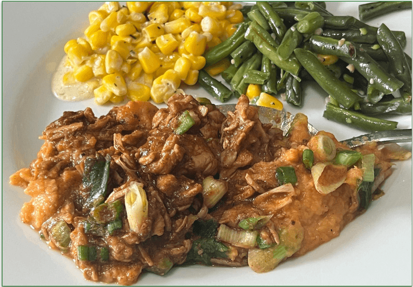 Factor’s Shredded BBQ Chicken & Sweet Potato Mash