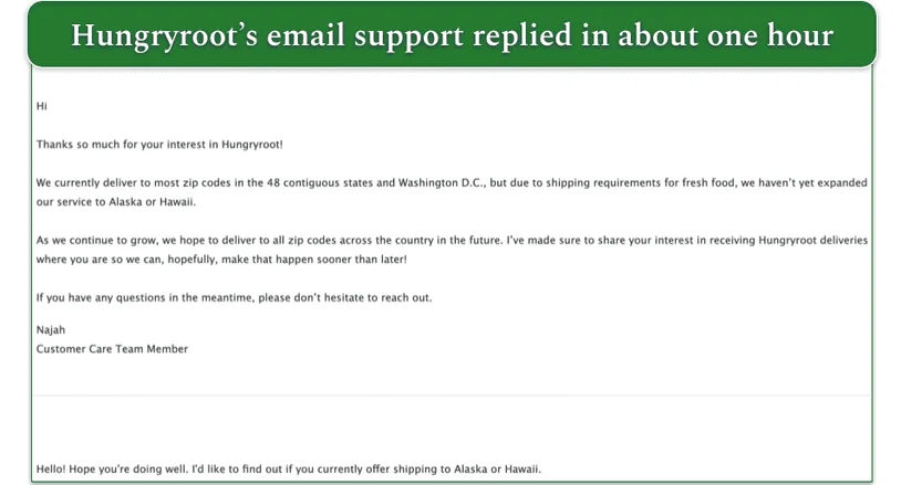 hungryroot, email support