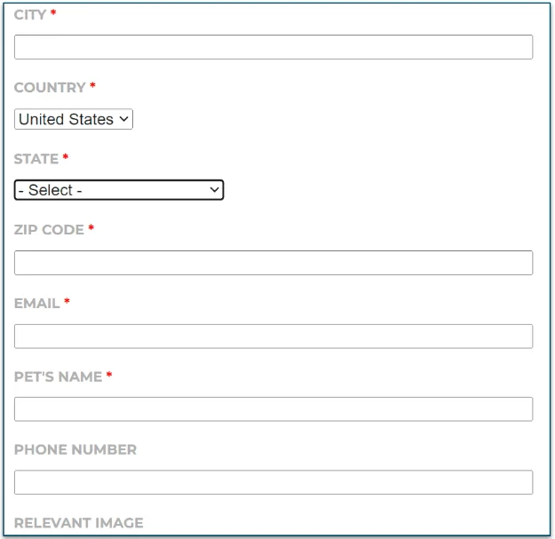 Instinct Pet Food's Contact Form