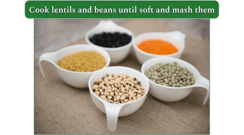 bowls full of dried beans and lentils