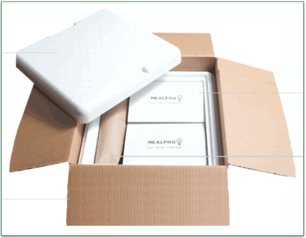 a screenshot of mealpro's delivery box