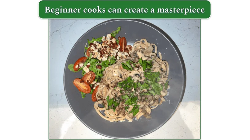 Mushroom truffle linguine as prepared by our reviewer