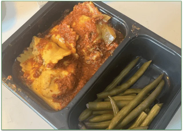  Vegetable Ravioli in a microwaveable tray