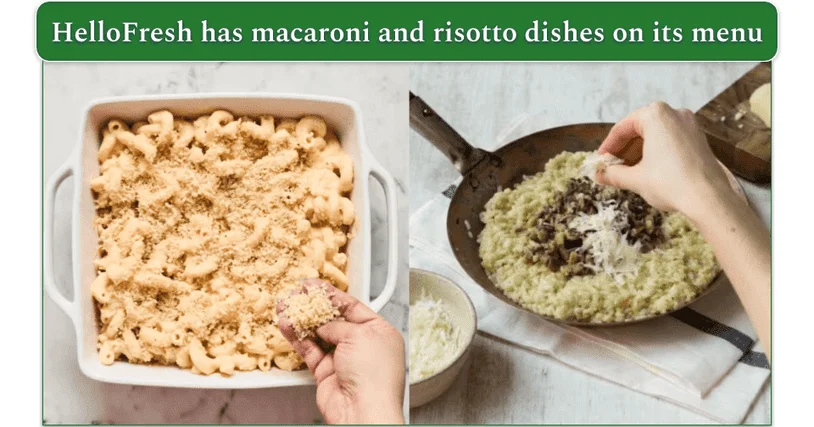 A macaroni and risotto dish from HelloFresh