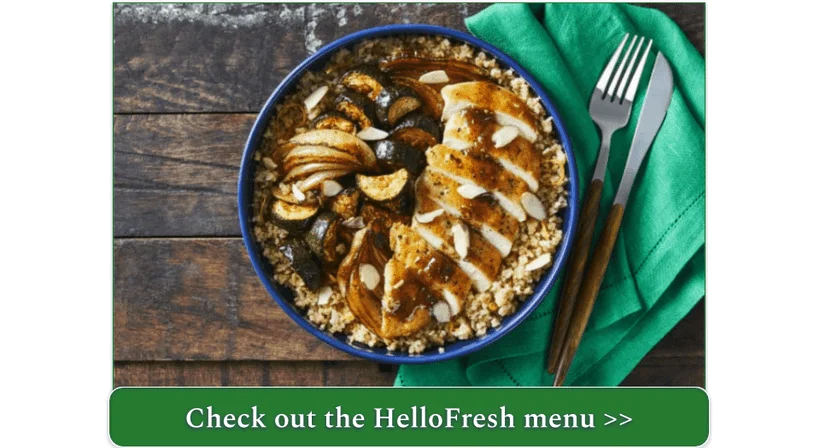 HelloFresh's Apricot-sumac Chicken with Roasted Veggies, Lemony Bulgur, and Almonds