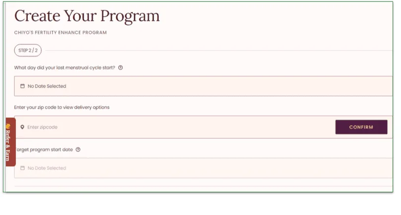 Additional details for Chiyo's program