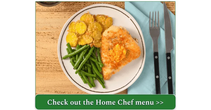 Crispy Chicken and Roasted Red Pepper with Parmesan potatoes and green beans by Home Chef