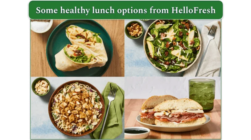  Images of 4 lunch options from HelloFres