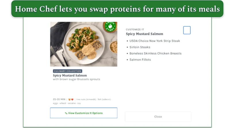 Home Chef has plenty of customization options