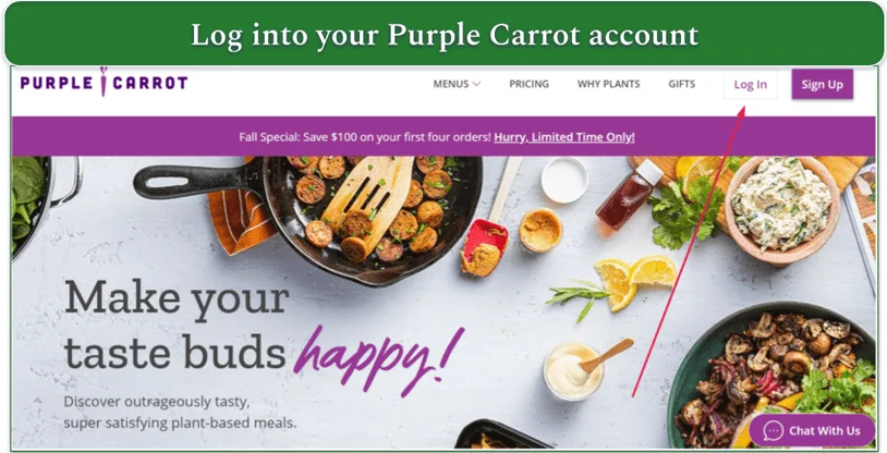 Purple Carrot homepage