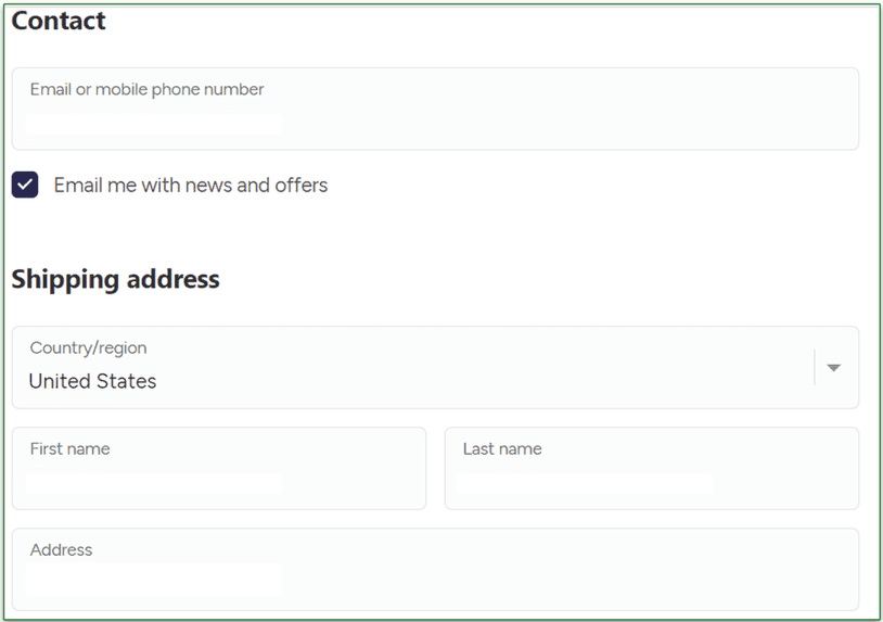Contact and shipping info on Javvy's website