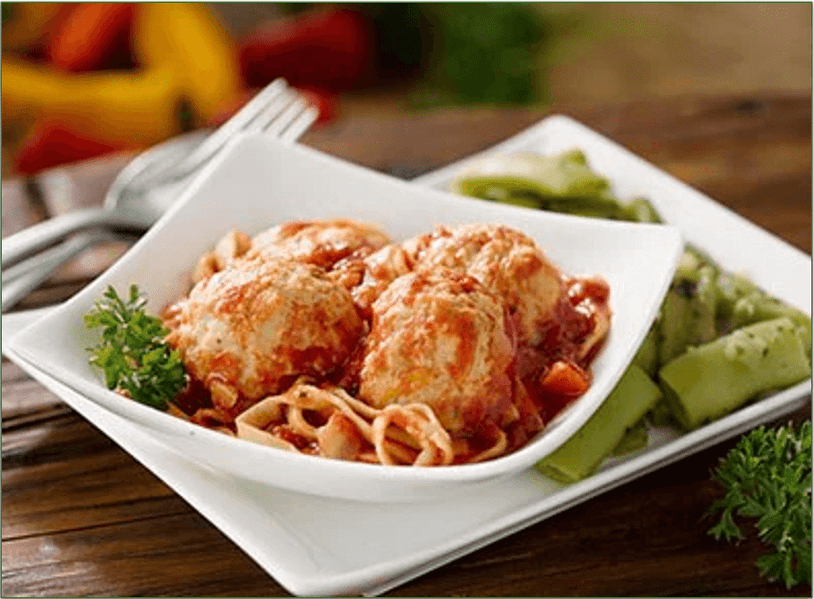 BistroMD's Chicken Meatballs with Marinara and Linguine