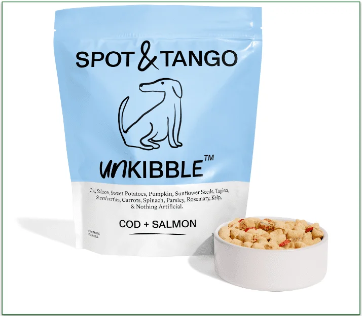 A bag of Spot & Tango Cod + Salmon Unkibble