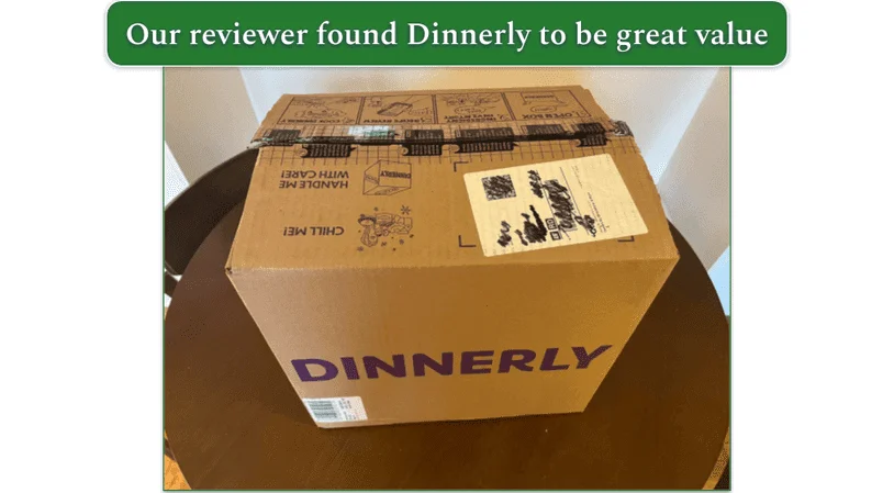Dinnerly box on a table