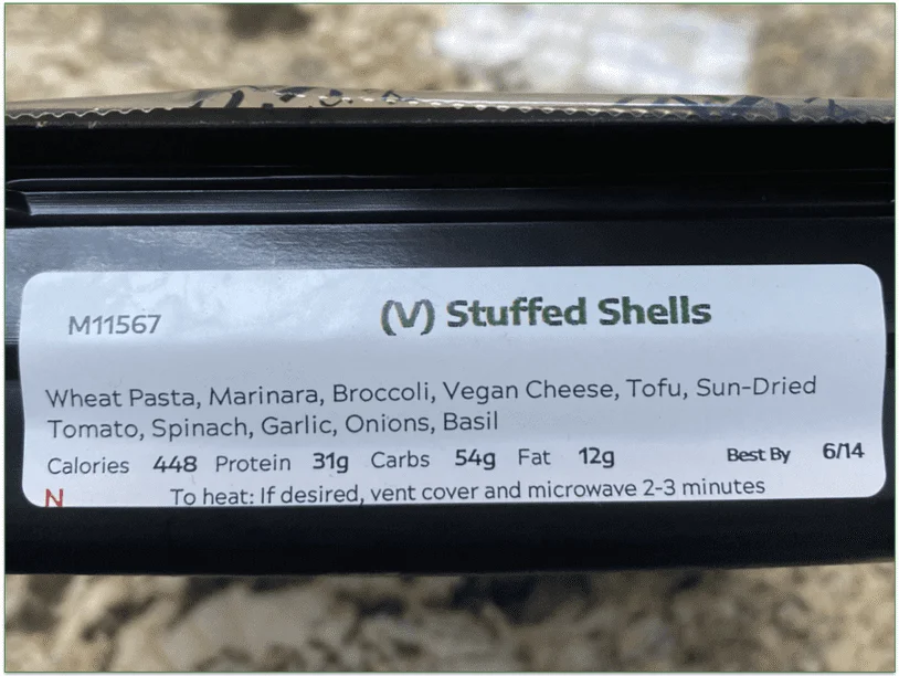 Heating instructions, nutritional information, and best-before dates