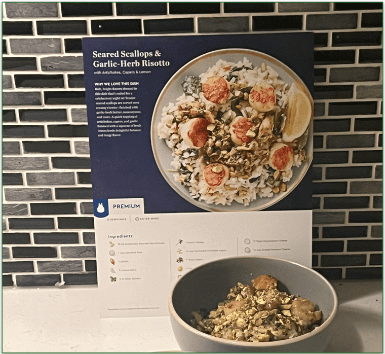 Blue Apron’s Seared Scallops & Garlic-Herb Risotto