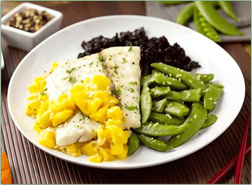 BistroMD's Barramundi Seabass with Mango Coconut Salsa