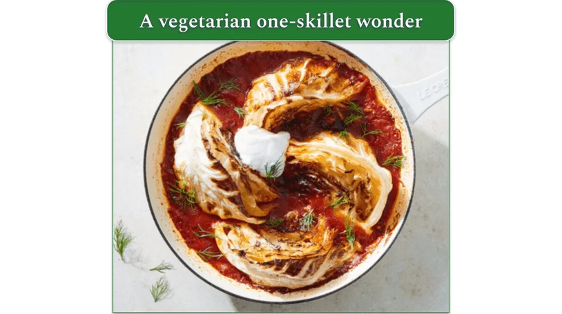 Caramelized Cabbage in Smoky Tomato Sauce as presented on Marley Spoon.