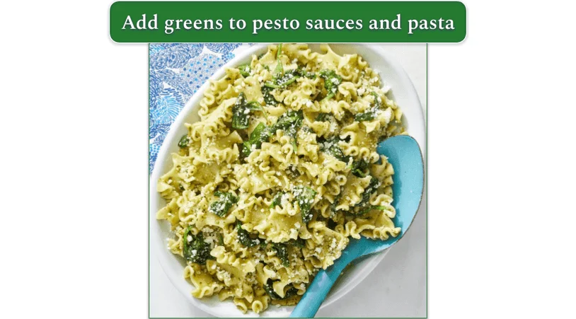 Pesto pasta with spinach and parmesan from Blue Apron