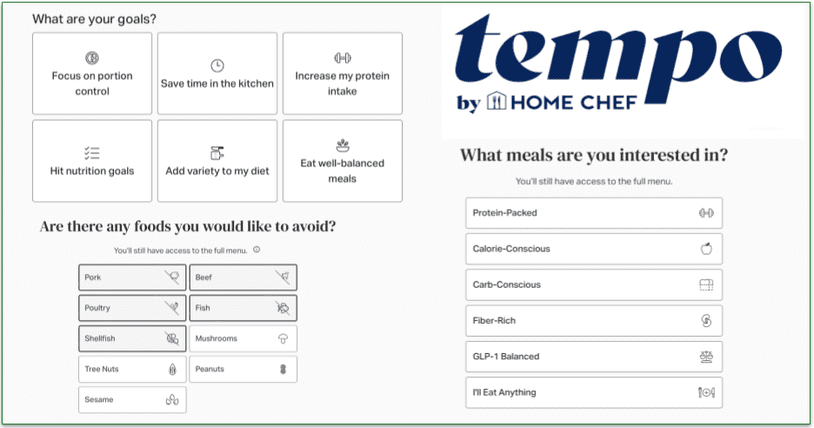 Tempo's steps for creating your taste profile