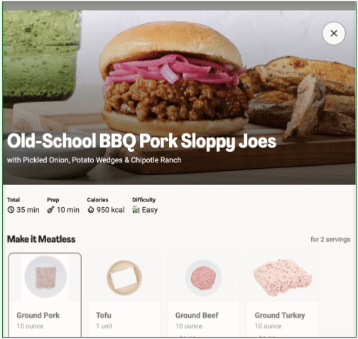 HelloFresh lets you customize meals to suit your needs