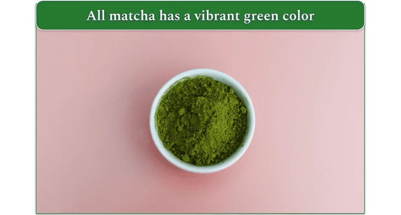 Matcha powder in a small bowl
