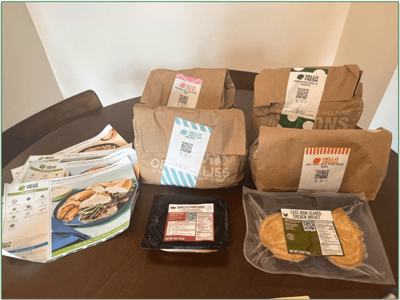 4 Hellofresh recipe bags