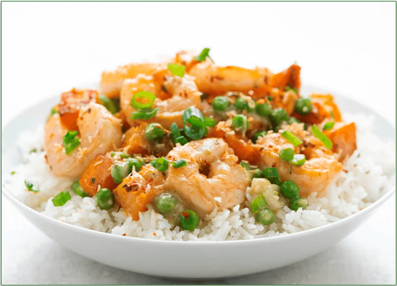 a screenshot of the Indian Coconut Curry Shrimp from Home Chef