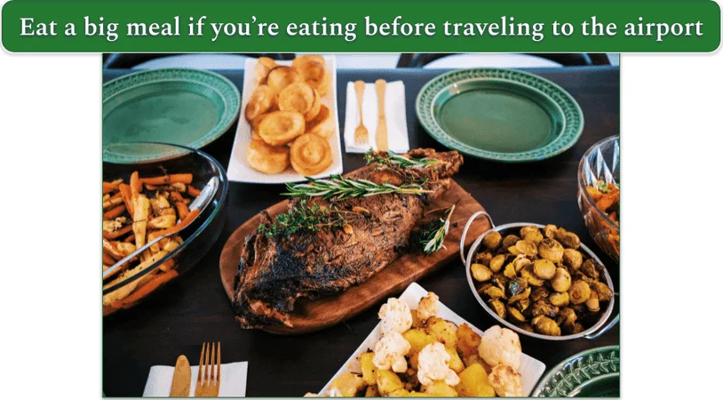 a large meal featuring meat, potatoes, and various veggies