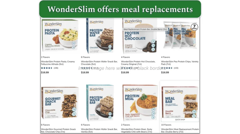 wonderslim meal replacements