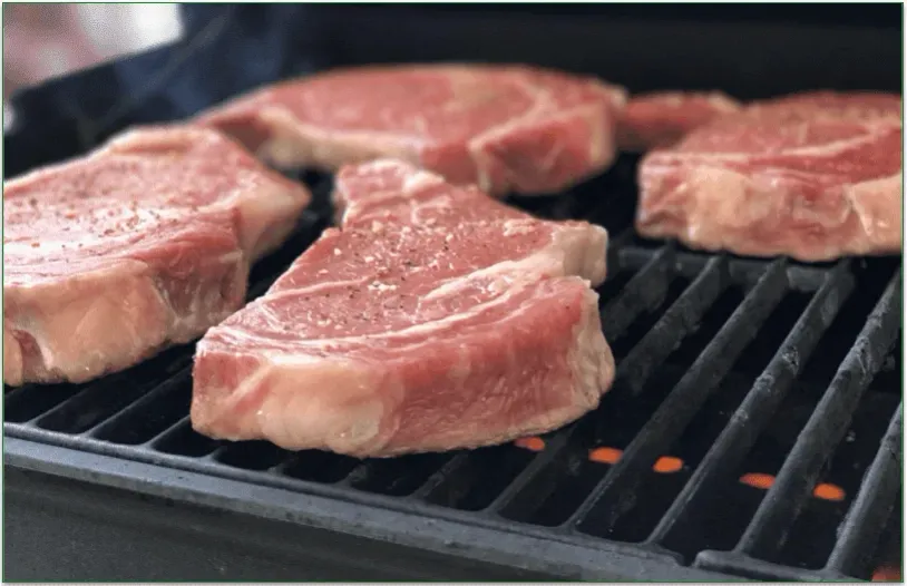 Steaks on a grill