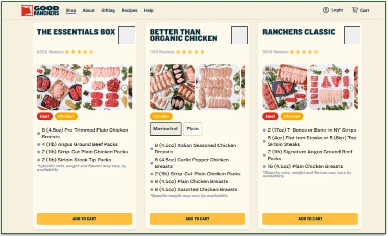 Good Ranchers' menu options