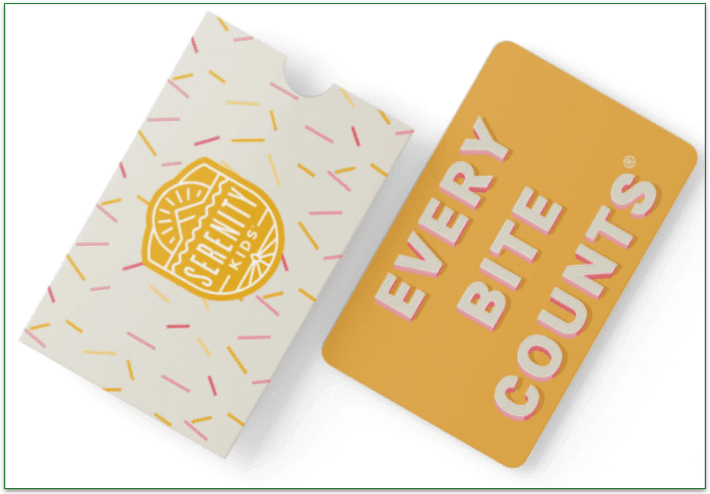 Serenity Kids lets you send out gift cards