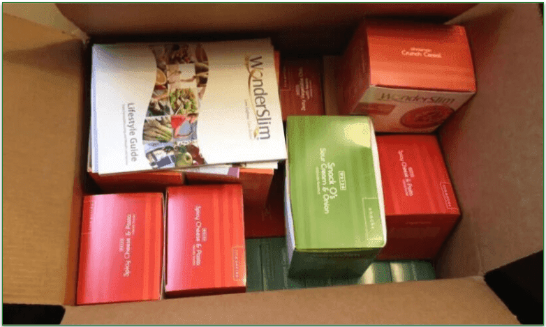 Diet Direct products stacked in a delivery box