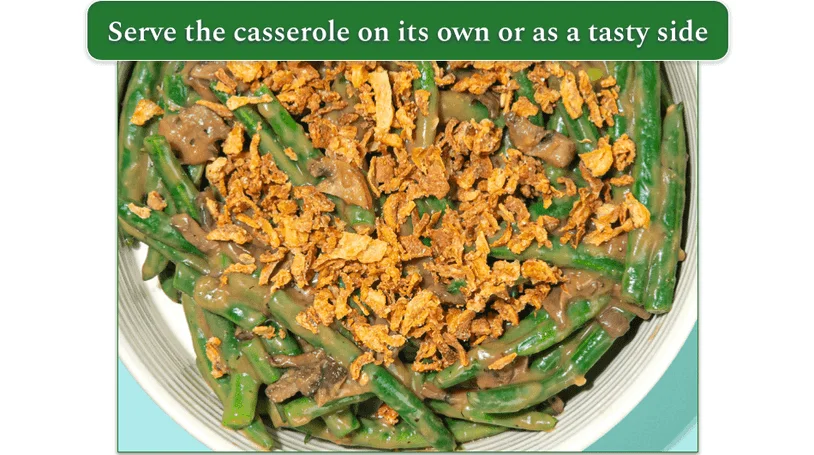 Green Bean Casserole served in a dish
