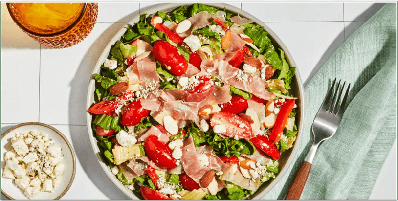 Green Chef's Prosciutto, Artichoke, and Herby Feta Salad
