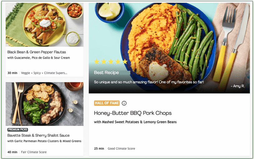 HelloFresh has a huge weekly menu
