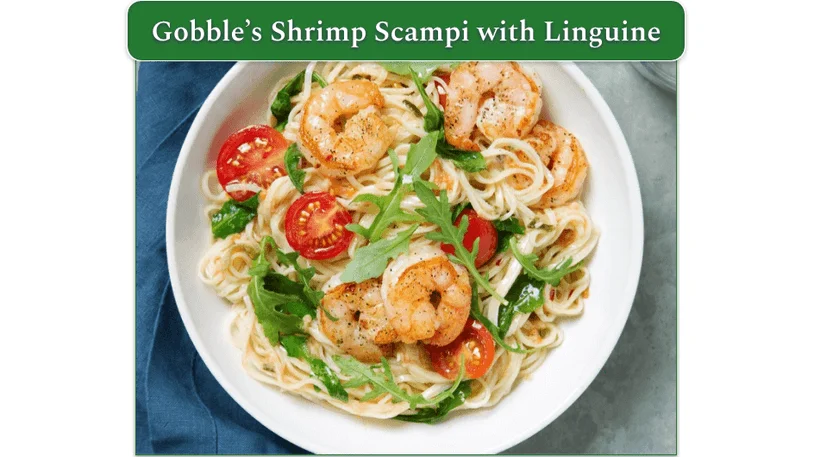 Gobble's Shrimp Scampi with Linguine in Lemon Garlic Butter Sauce