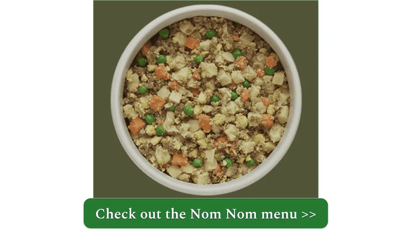 A fresh Nom Nom meal in a bowl