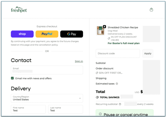6. Complete checkout