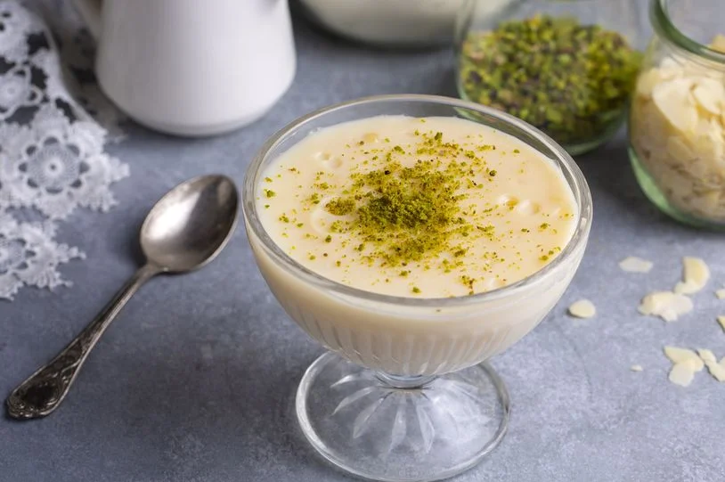 Malabi in a dessert bowl