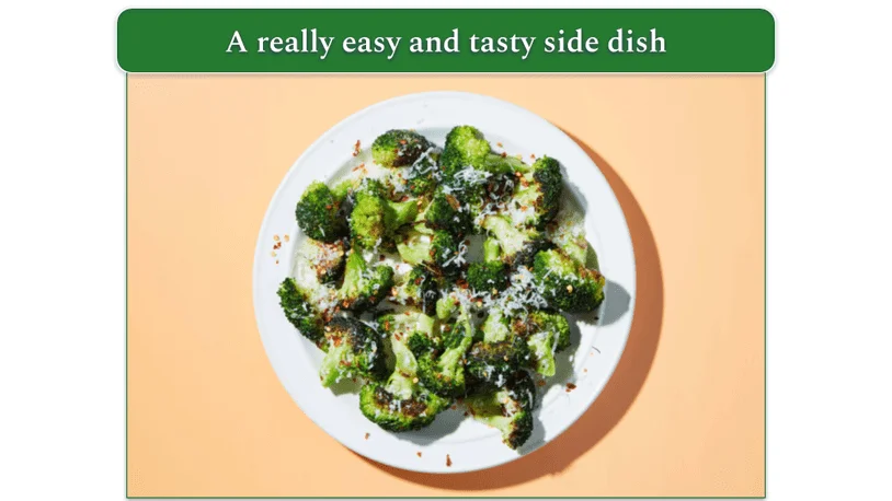 Dinnerly's Roasted Garlic-Parmesan Broccoli dish