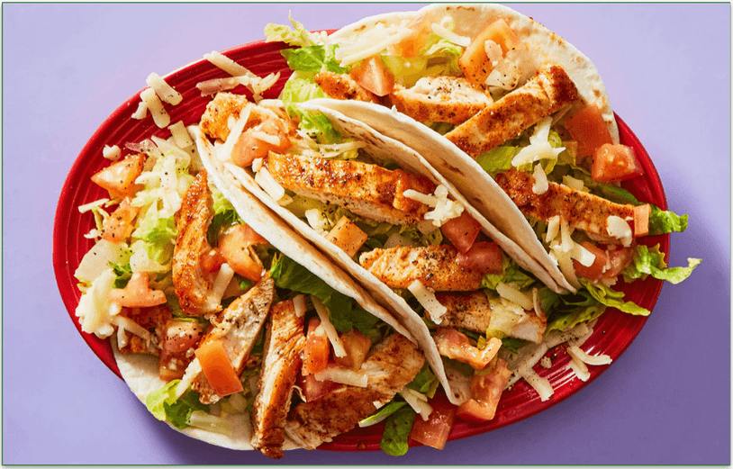 Dinnerly's Chicken Tacos with Shredded Cheddar & Fresh Tomato Salsa