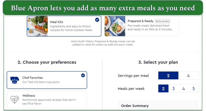 Blue Apron's Meal Kits plan with a few dietary preferences