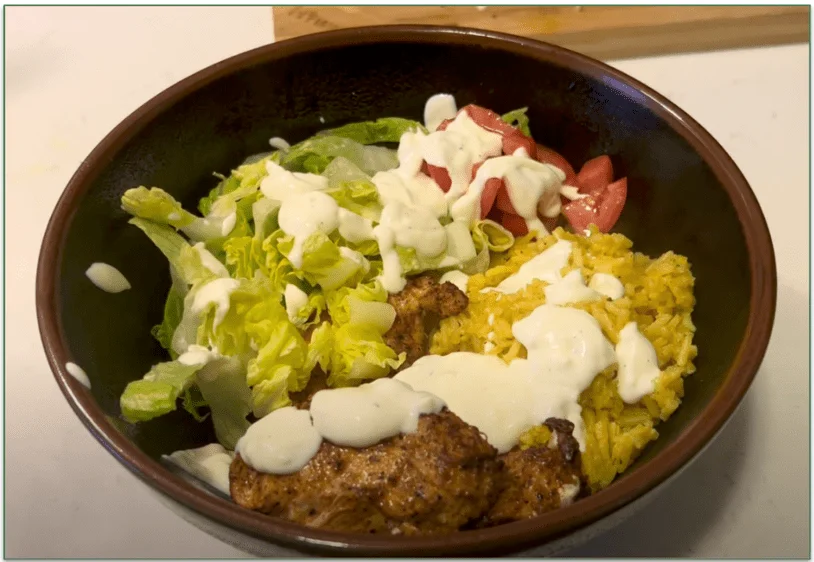 Halal Cart Chicken Bowl by Dinnerly