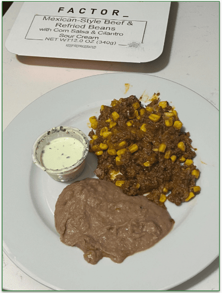 Mexican-style beef and refried beans made by our reviewer