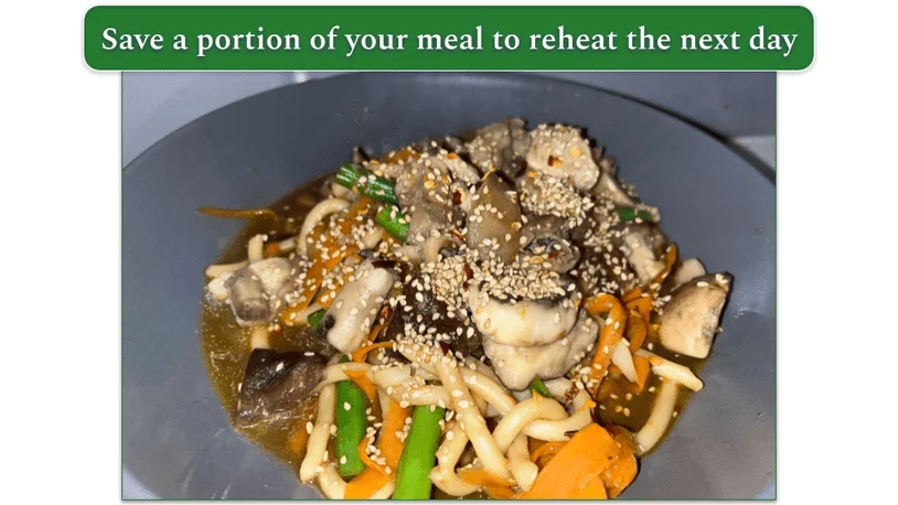 Photo of Green Chef's Miso Mushroom & Udon Noodle Soup recipe served in a bowl